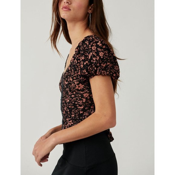 FREE PEOPLE Oh Baby Top / Black Combo - Picture 5 of 8